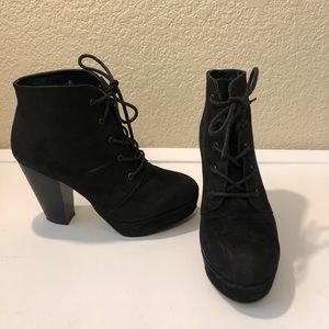 Platform lace up booties